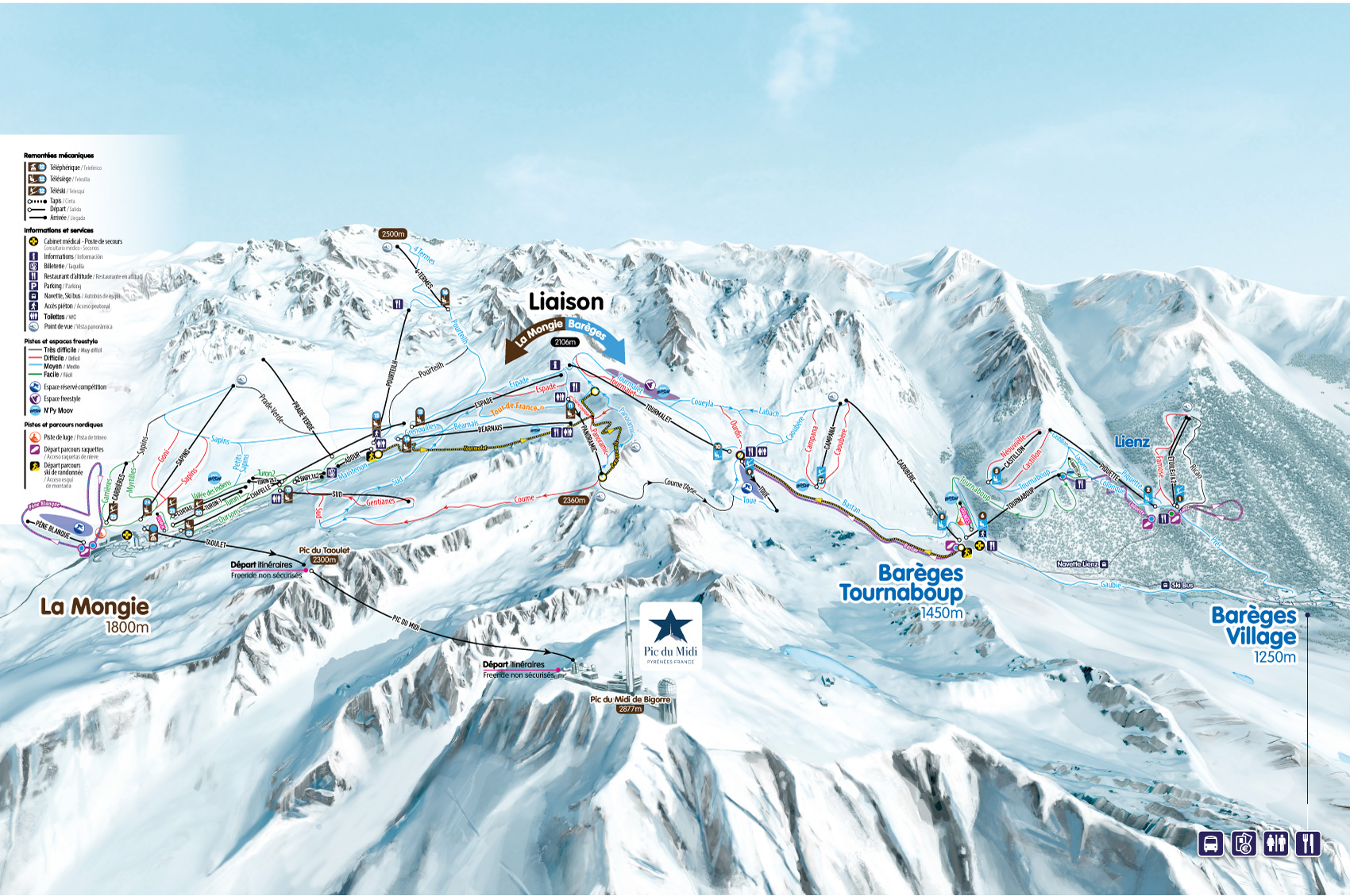 Plan des pistes Grand Tourmalet