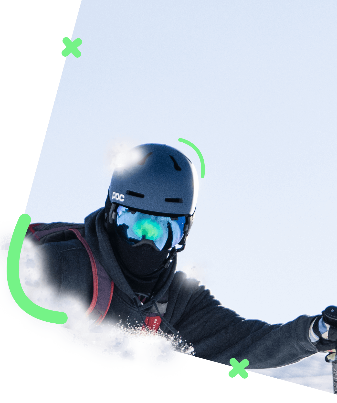 Illustration skieur Pyrénéen avec masque