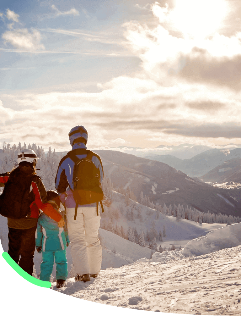 famille devant paysage meilleurs plans ski pyrenees