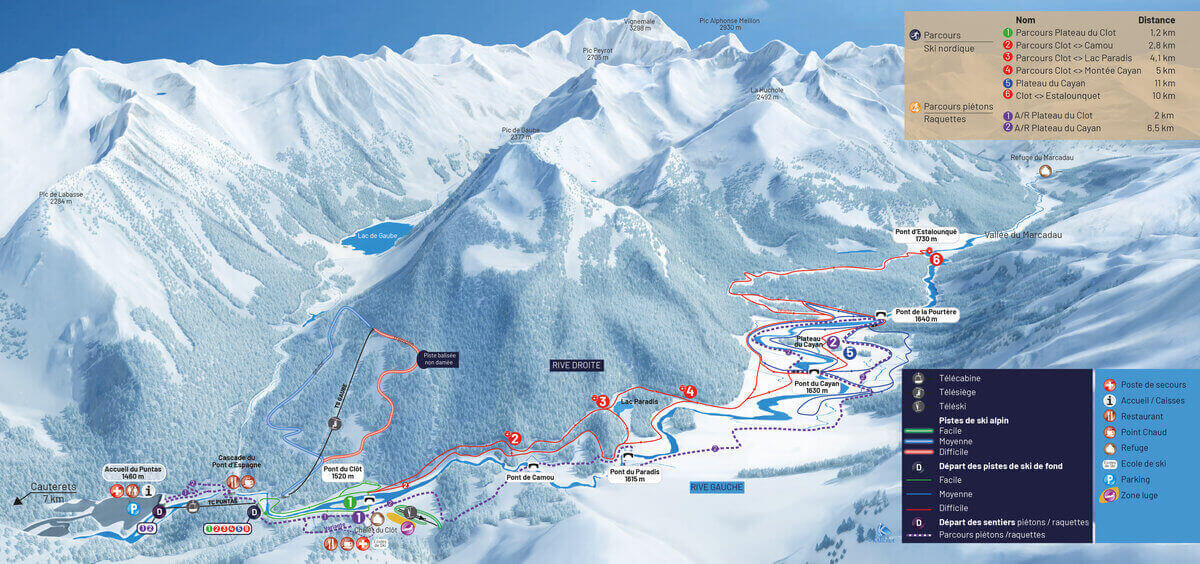 plan piste cauterets