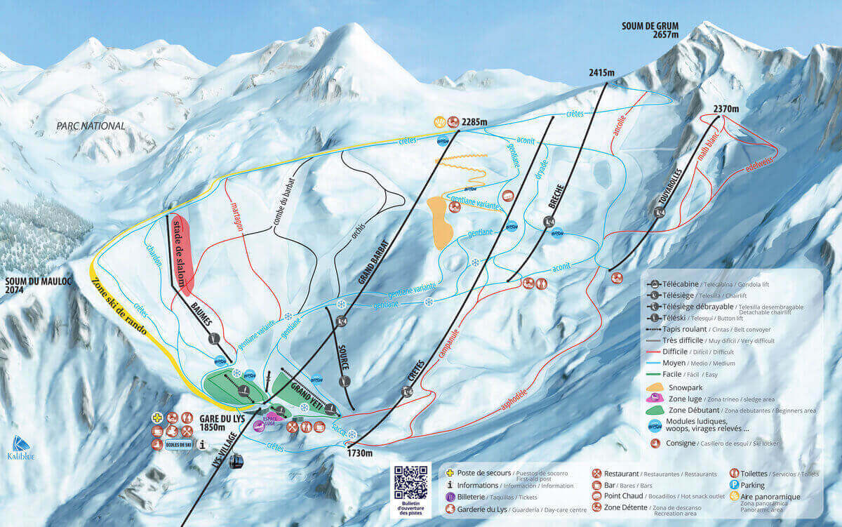 plan piste ski cauterets