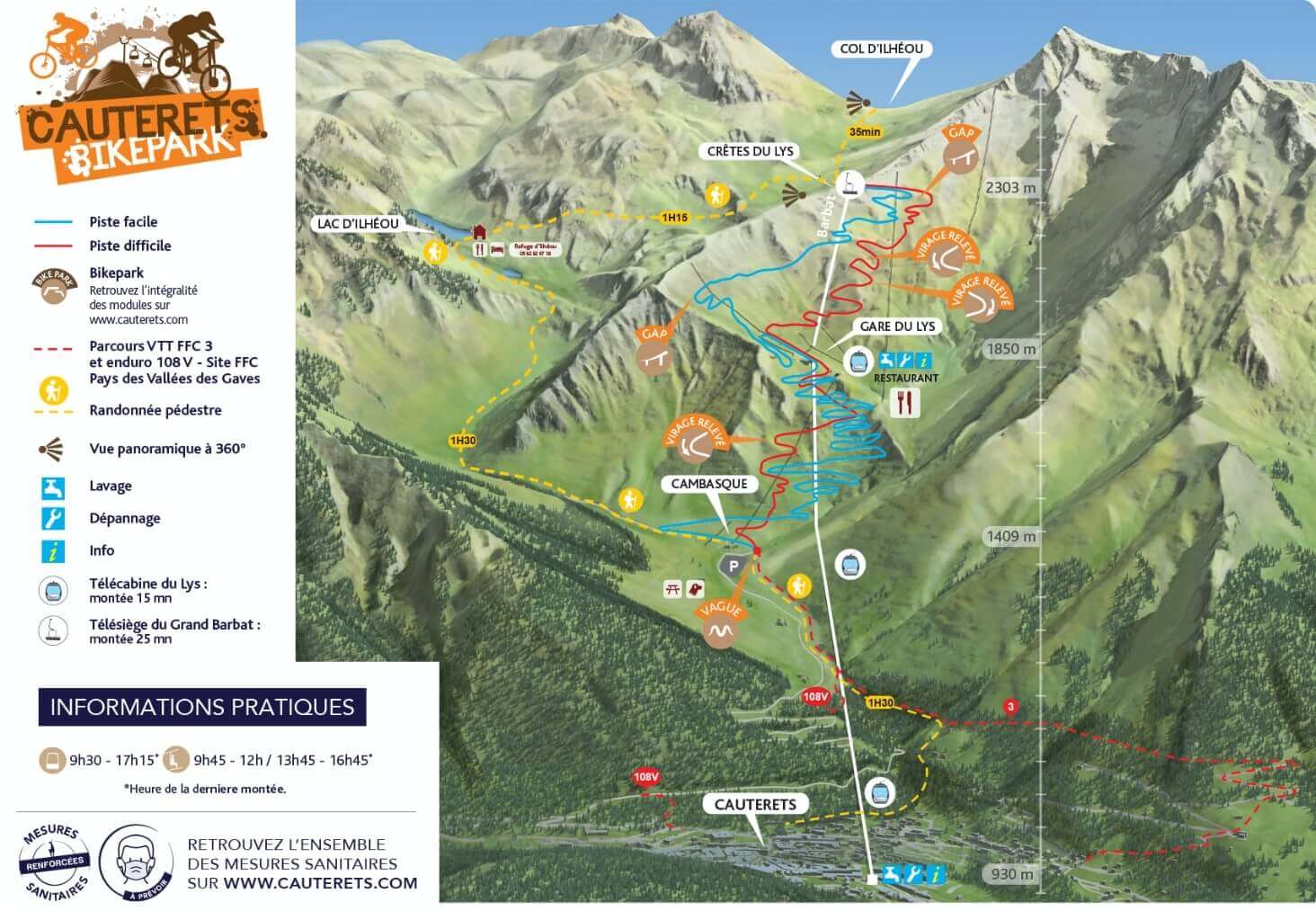 Plan des pistes Bike Park Cauterets