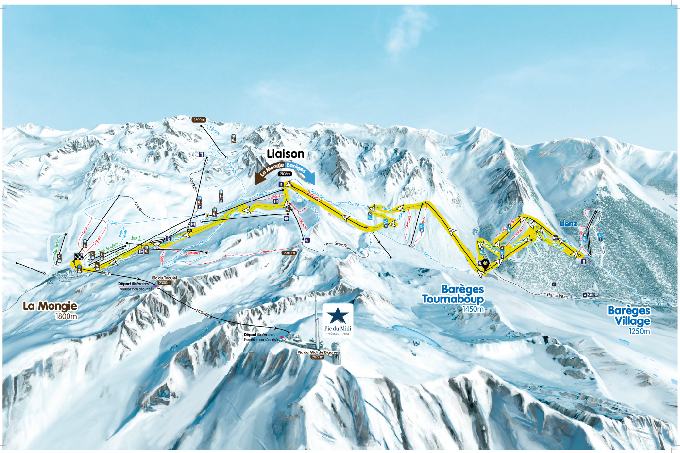 Plan des pistes au Cambre d'Aze