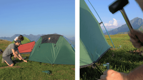 bivouac au col de riou en tente