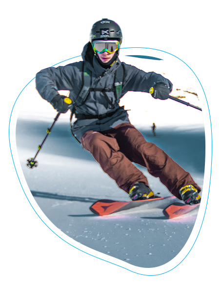 Skieur pendant les vacances de Février
