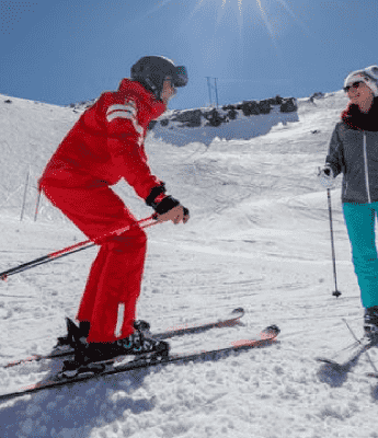 image esf moniteur de ski formant un élève neige station de ski la pierre saint martin